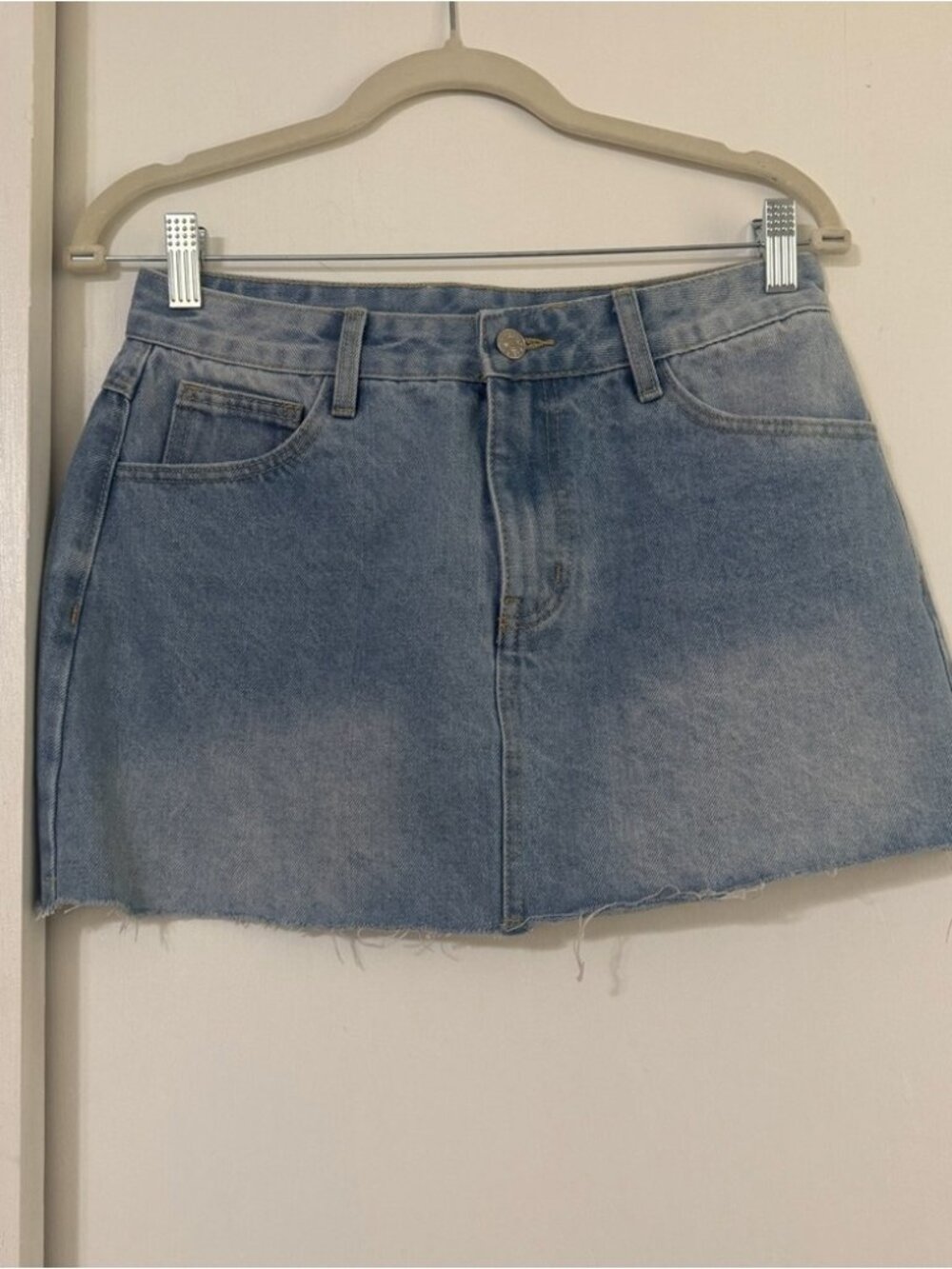 Light Blue Denim Mini Skirt